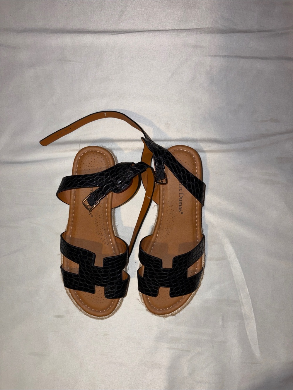 Pierre Dumas Black & Tan Women's Ankle-Strap Sandals